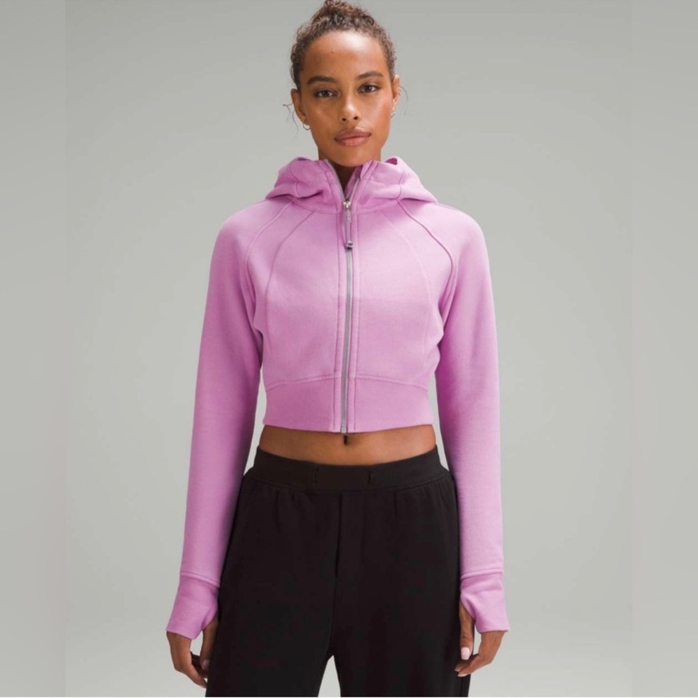 Lululemon Scuba Full-zip Cropped Hoodie Dhalia Mauve. size 6